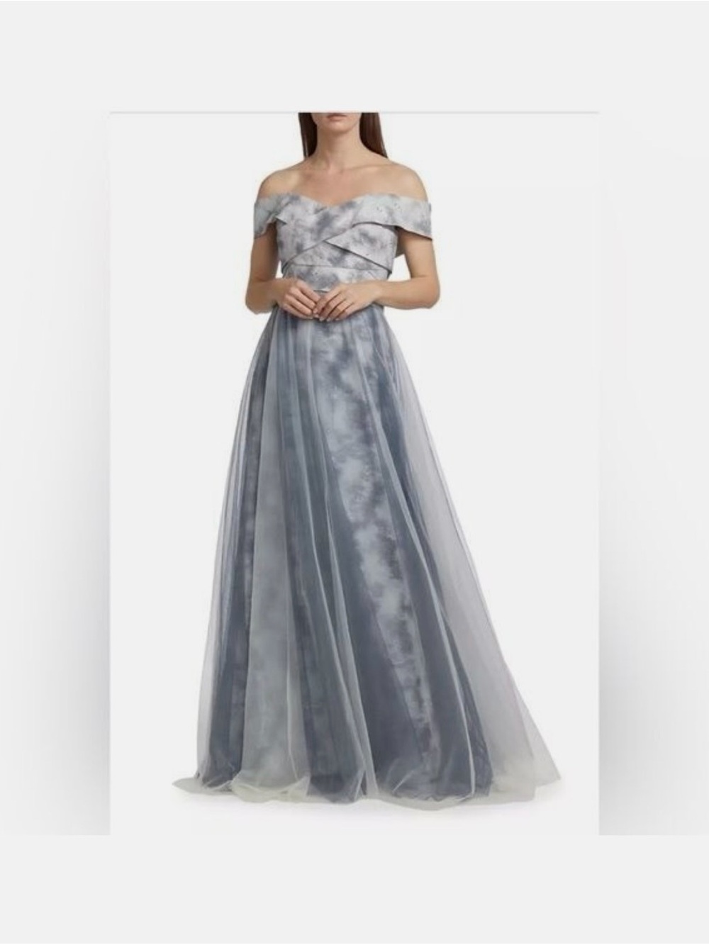 RENE RUIZ COLLECTION Tulle Off-The-Shoulder Gown